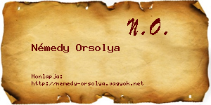 Némedy Orsolya névjegykártya